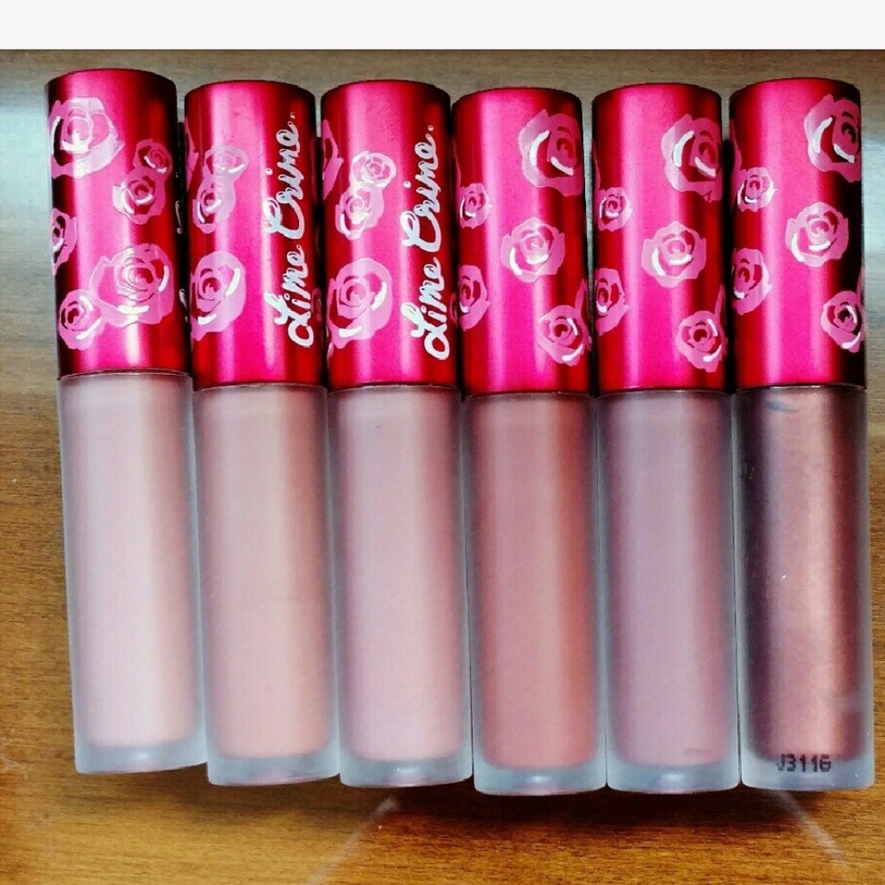 6 nude  Lime Crime velvetines, mat and metalic new